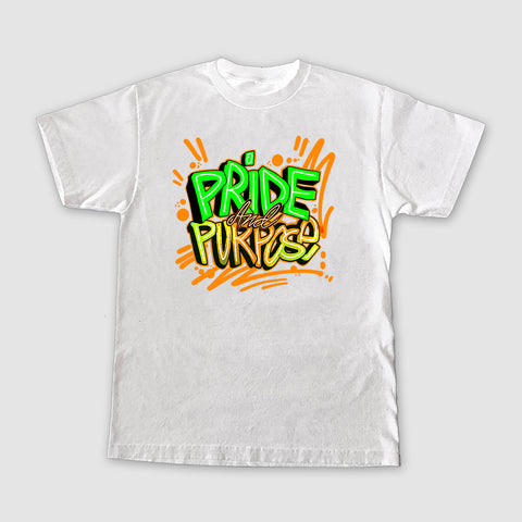 Orange Splash Pride & Purpose White Short Sleeve T-Shirt